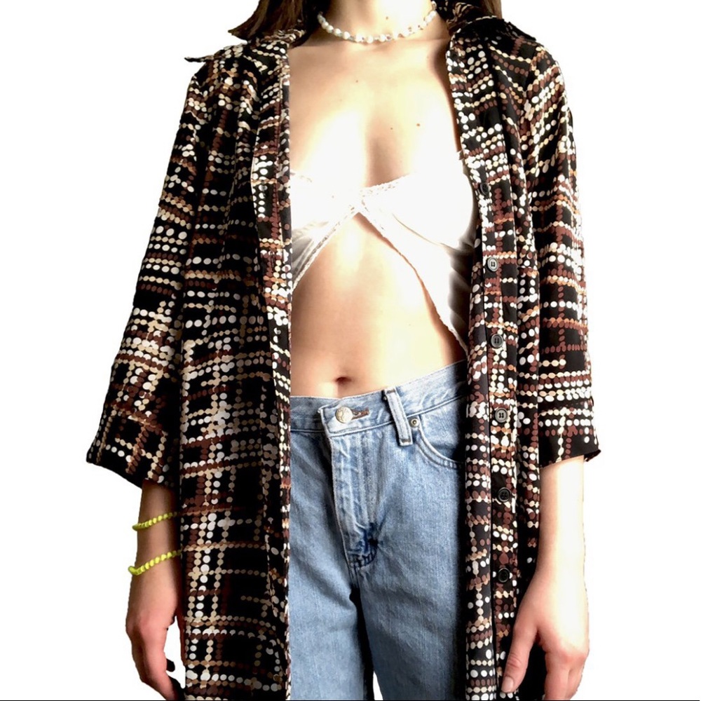 brown 3/4 length kimono style shirt!!!